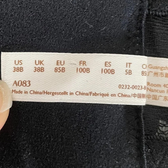 Momanda Lace Plunge Nursing Bralette Polyamide Elastane Black Sz 38B NWOT - Picture 12 of 14